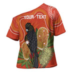 Personalised Australia Banksia And Black Cockatoo Cross Shoulder Shirt Aboriginal Art - Aussie Hoodie