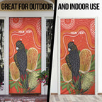 Personalised Australia Banksia And Black Cockatoo Door Cover Aboriginal Art - Aussie Hoodie