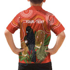 Personalised Australia Banksia And Black Cockatoo Family Matching Long Sleeve Bodycon Dress and Hawaiian Shirt Aboriginal Art