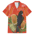 Personalised Australia Banksia And Black Cockatoo Family Matching Mermaid Dress and Hawaiian Shirt Aboriginal Art