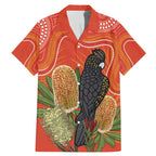 Personalised Australia Banksia And Black Cockatoo Family Matching Mermaid Dress and Hawaiian Shirt Aboriginal Art