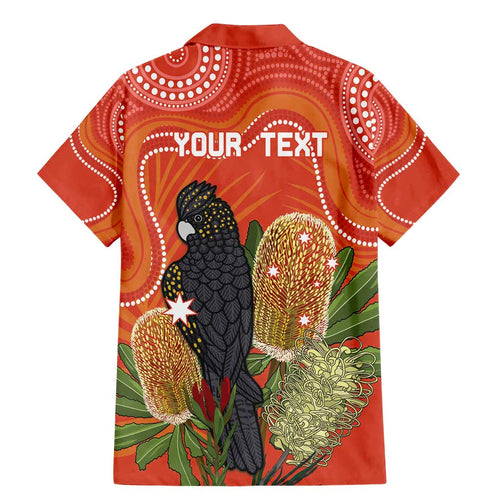 Personalised Australia Banksia And Black Cockatoo Family Matching Mermaid Dress and Hawaiian Shirt Aboriginal Art