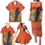 Personalised Australia Banksia And Black Cockatoo Family Matching Puletasi and Hawaiian Shirt Aboriginal Art