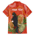 Personalised Australia Banksia And Black Cockatoo Family Matching Puletasi and Hawaiian Shirt Aboriginal Art