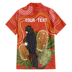 Personalised Australia Banksia And Black Cockatoo Family Matching Tank Maxi Dress and Hawaiian Shirt Aboriginal Art