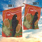 Personalised Australia Banksia And Black Cockatoo Garden Flag Aboriginal Art