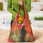 Personalised Australia Banksia And Black Cockatoo Grocery Bag Aboriginal Art