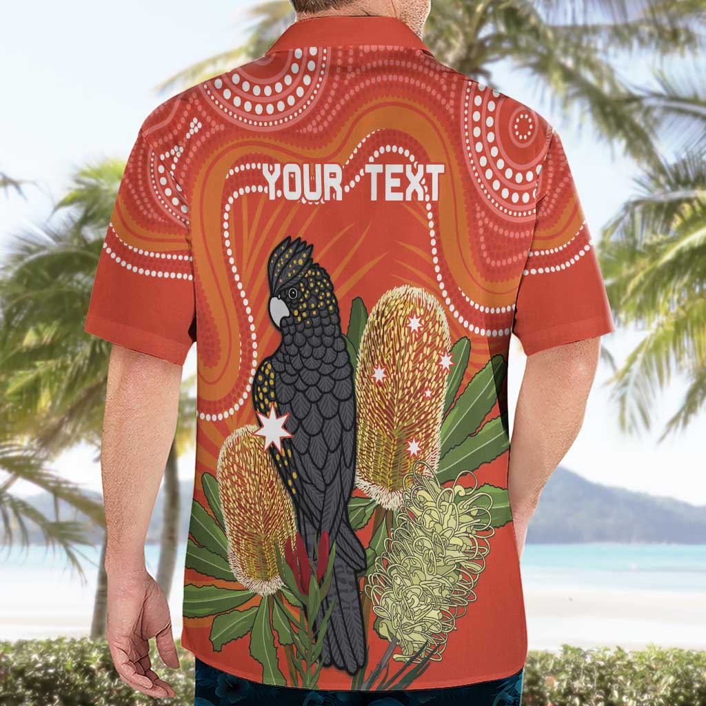 Personalised Australia Banksia And Black Cockatoo Hawaiian Shirt Aboriginal Art