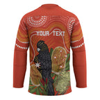 Personalised Australia Banksia And Black Cockatoo Hockey Jersey Aboriginal Art - Aussie Hoodie