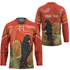 Personalised Australia Banksia And Black Cockatoo Hockey Jersey Aboriginal Art - Aussie Hoodie