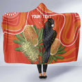 Personalised Australia Banksia And Black Cockatoo Hooded Blanket Aboriginal Art