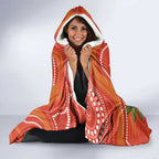 Personalised Australia Banksia And Black Cockatoo Hooded Blanket Aboriginal Art