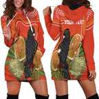 Personalised Australia Banksia And Black Cockatoo Hoodie Dress Aboriginal Art