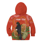 Personalised Australia Banksia And Black Cockatoo Kid Hoodie Aboriginal Art