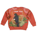 Personalised Australia Banksia And Black Cockatoo Kid Ugly Christmas Sweater Aboriginal Art - Aussie Hoodie