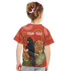 Personalised Australia Banksia And Black Cockatoo Kid T Shirt Aboriginal Art