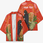 Personalised Australia Banksia And Black Cockatoo Kimono Aboriginal Art - Aussie Hoodie