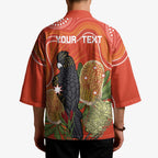 Personalised Australia Banksia And Black Cockatoo Kimono Aboriginal Art - Aussie Hoodie