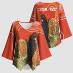 Personalised Australia Banksia And Black Cockatoo Kimono Sleeve Blouse Aboriginal Art - Aussie Hoodie