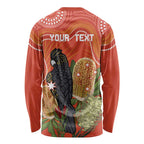 Personalised Australia Banksia And Black Cockatoo Long Sleeve Shirt Aboriginal Art