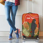 Personalised Australia Banksia And Black Cockatoo Luggage Cover Aboriginal Art