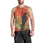 Personalised Australia Banksia And Black Cockatoo Men Tank Top Aboriginal Art