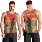 Personalised Australia Banksia And Black Cockatoo Men Tank Top Aboriginal Art