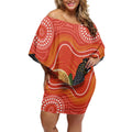 Personalised Australia Banksia And Black Cockatoo Off Shoulder Short Dress Aboriginal Art