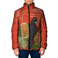Personalised Australia Banksia And Black Cockatoo Padded Jacket Aboriginal Art - Aussie Hoodie