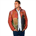 Personalised Australia Banksia And Black Cockatoo Padded Jacket Aboriginal Art - Aussie Hoodie