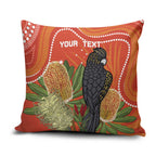 Personalised Australia Banksia And Black Cockatoo Pillow Cover Aboriginal Art - Aussie Hoodie