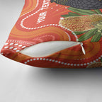 Personalised Australia Banksia And Black Cockatoo Pillow Cover Aboriginal Art - Aussie Hoodie