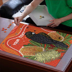Personalised Australia Banksia And Black Cockatoo Puzzle Aboriginal Art - Aussie Hoodie