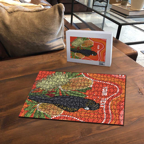 Personalised Australia Banksia And Black Cockatoo Puzzle Aboriginal Art - Aussie Hoodie