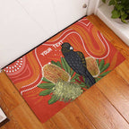 Personalised Australia Banksia And Black Cockatoo Rubber Doormat Aboriginal Art