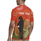 Personalised Australia Banksia And Black Cockatoo Rugby Jersey Aboriginal Art