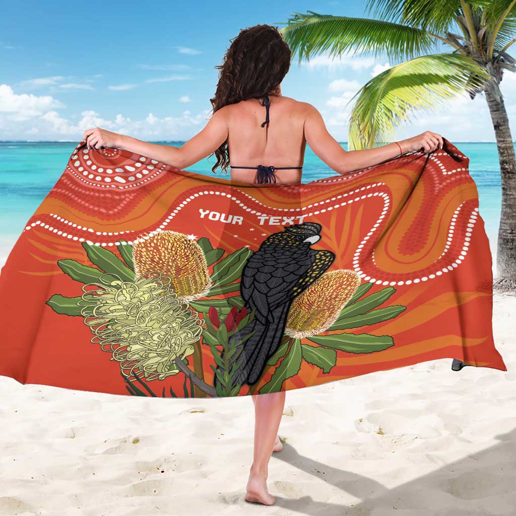 Personalised Australia Banksia And Black Cockatoo Sarong Aboriginal Art