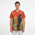 Personalised Australia Banksia And Black Cockatoo Scrub Top Aboriginal Art - Aussie Hoodie