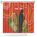 Personalised Australia Banksia And Black Cockatoo Shower Curtain Aboriginal Art