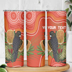 Personalised Australia Banksia With Black Cockatoo Skinny Tumbler Aboriginal Art