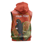 Personalised Australia Banksia And Black Cockatoo Sleeveless Hoodie Aboriginal Art - Aussie Hoodie