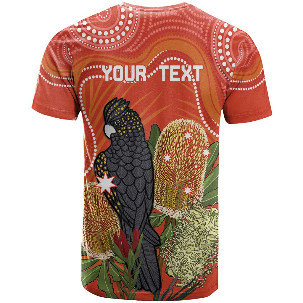Personalised Australia Banksia And Black Cockatoo T Shirt Aboriginal Art