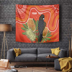 Personalised Australia Banksia And Black Cockatoo Tapestry Aboriginal Art