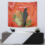 Personalised Australia Banksia And Black Cockatoo Tapestry Aboriginal Art
