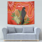 Personalised Australia Banksia And Black Cockatoo Tapestry Aboriginal Art