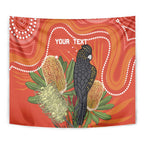 Personalised Australia Banksia And Black Cockatoo Tapestry Aboriginal Art