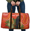 Personalised Australia Banksia And Black Cockatoo Travel Bag Aboriginal Art - Aussie Hoodie