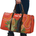 Personalised Australia Banksia And Black Cockatoo Travel Bag Aboriginal Art - Aussie Hoodie