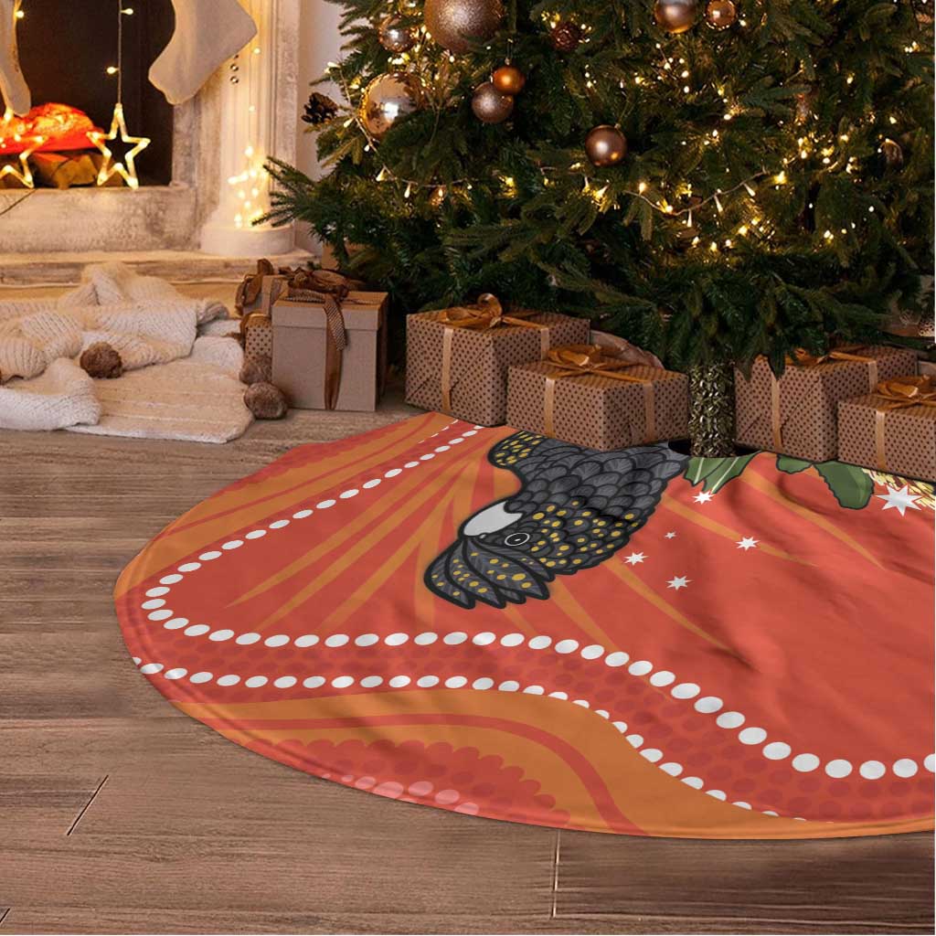 Australia Banksia And Black Cockatoo Tree Skirt Aboriginal Art - Aussie Hoodie