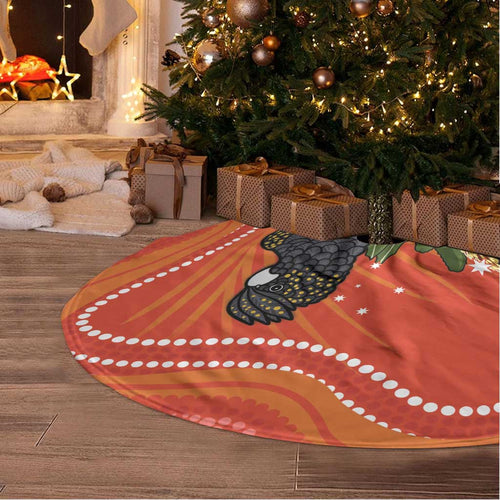 Australia Banksia And Black Cockatoo Tree Skirt Aboriginal Art - Aussie Hoodie